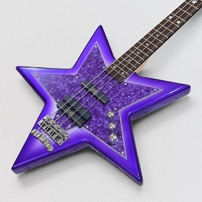 Warwick Rockbass Artist Line Bootsy Collins Space Bass 4 String Electric Bass Guitar - Bootsy Purple