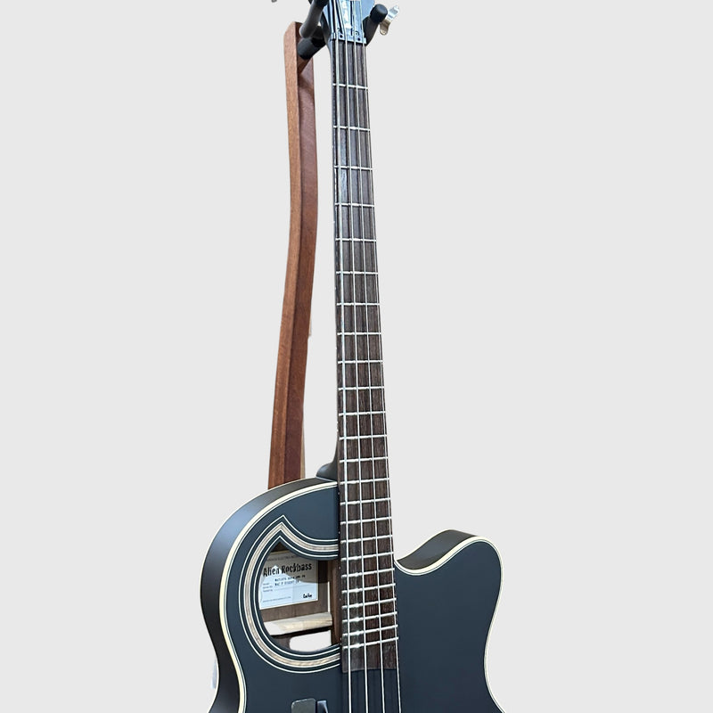 Warwick RockBass Alien Deluxe Thinline Hybrid 4 String Acoustic Electric Bass Guitar - Black