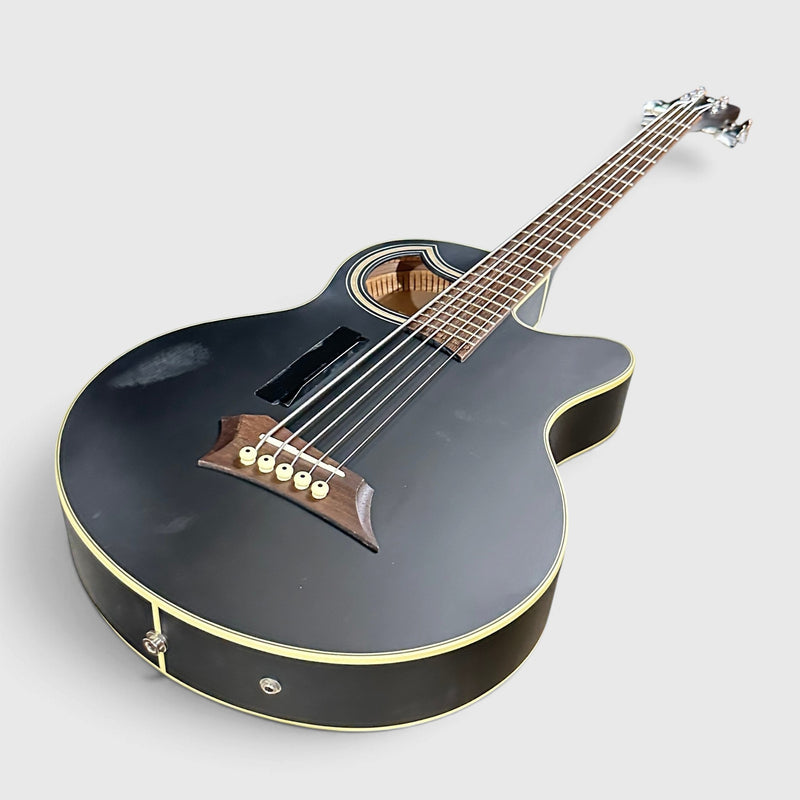 Warwick RockBass Alien Deluxe Thinline Hybrid 5 String Acoustic Electric Bass Guitar - Black