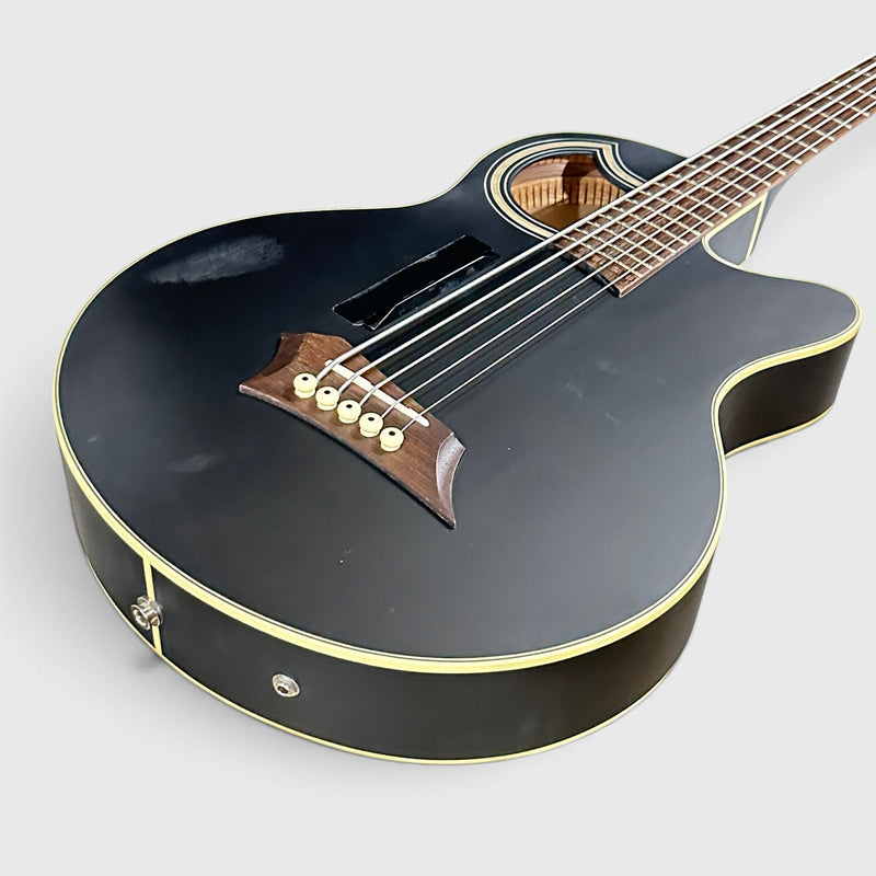 Warwick RockBass Alien Deluxe Thinline Hybrid 5 String Acoustic Electric Bass Guitar - Black