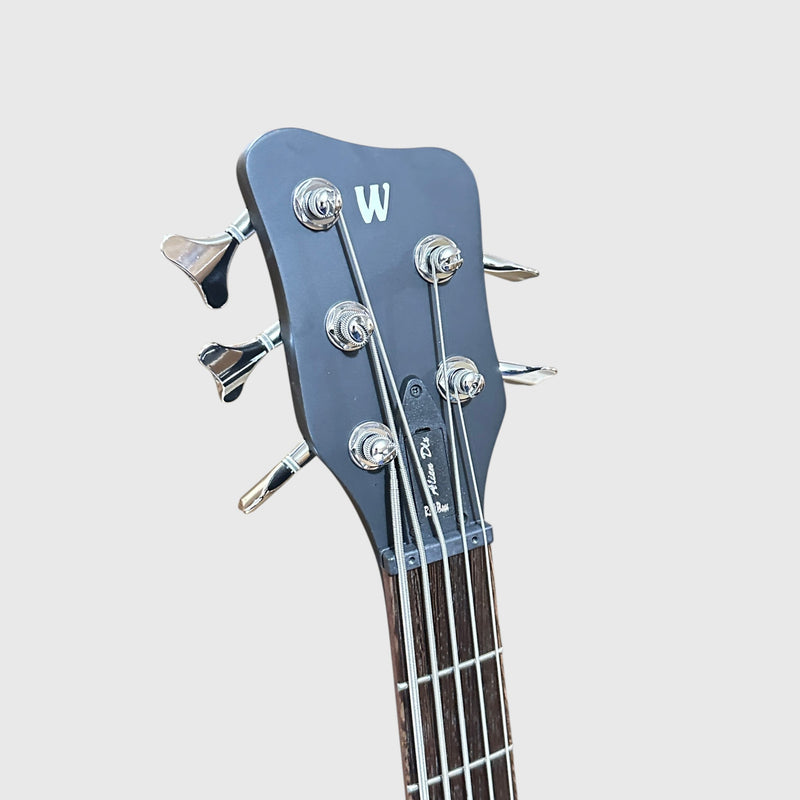Warwick RockBass Alien Deluxe Thinline Hybrid 5 String Acoustic Electric Bass Guitar - Black