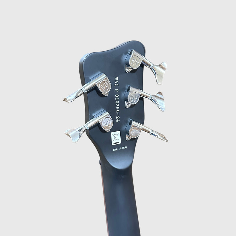 Warwick RockBass Alien Deluxe Thinline Hybrid 5 String Acoustic Electric Bass Guitar - Black
