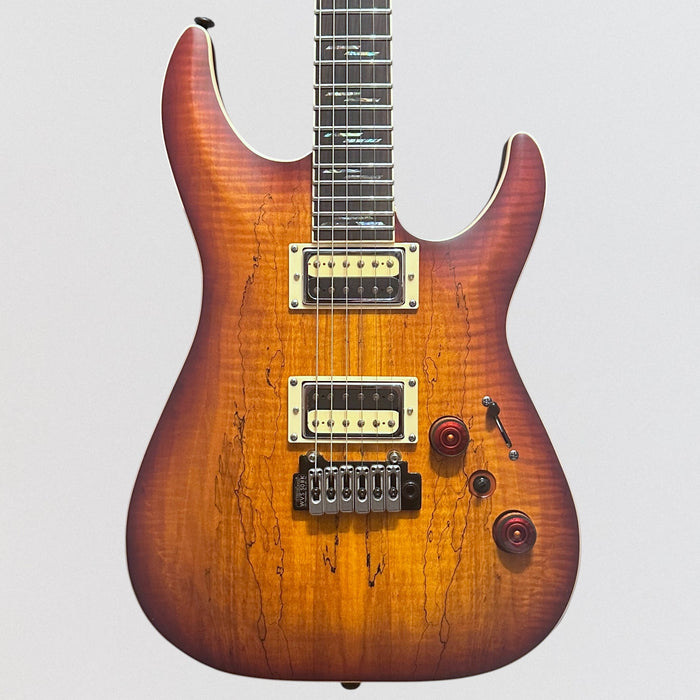Schecter C-1 Exotic Spalted Maple 6-String Electric Guitar - Natural Vintage Burst