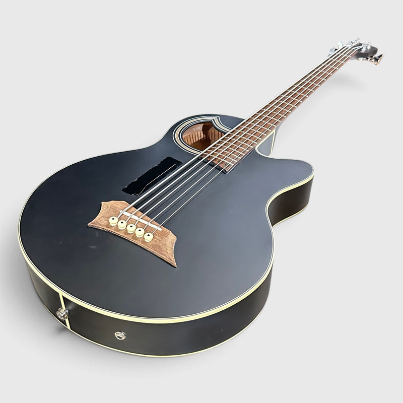 Warwick RockBass Alien Deluxe Thinline Hybrid 5 String Acoustic Electric Bass Guitar - Black