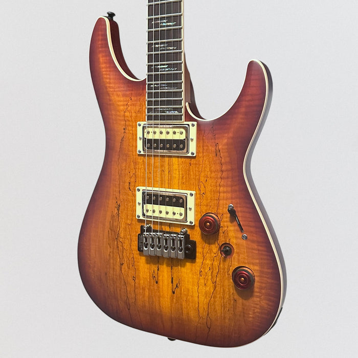 Schecter C-1 Exotic Spalted Maple 6-String Electric Guitar - Natural Vintage Burst