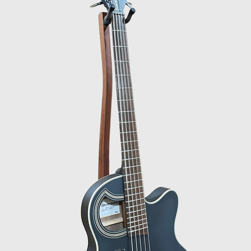 Warwick RockBass Alien Deluxe Thinline Hybrid 5 String Acoustic Electric Bass Guitar - Black