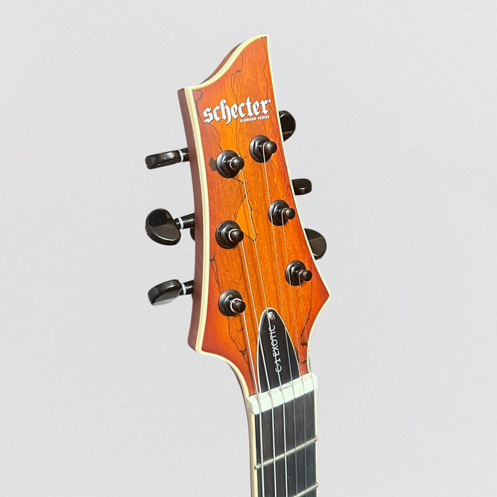 Schecter C-1 Exotic Spalted Maple 6-String Electric Guitar - Natural Vintage Burst