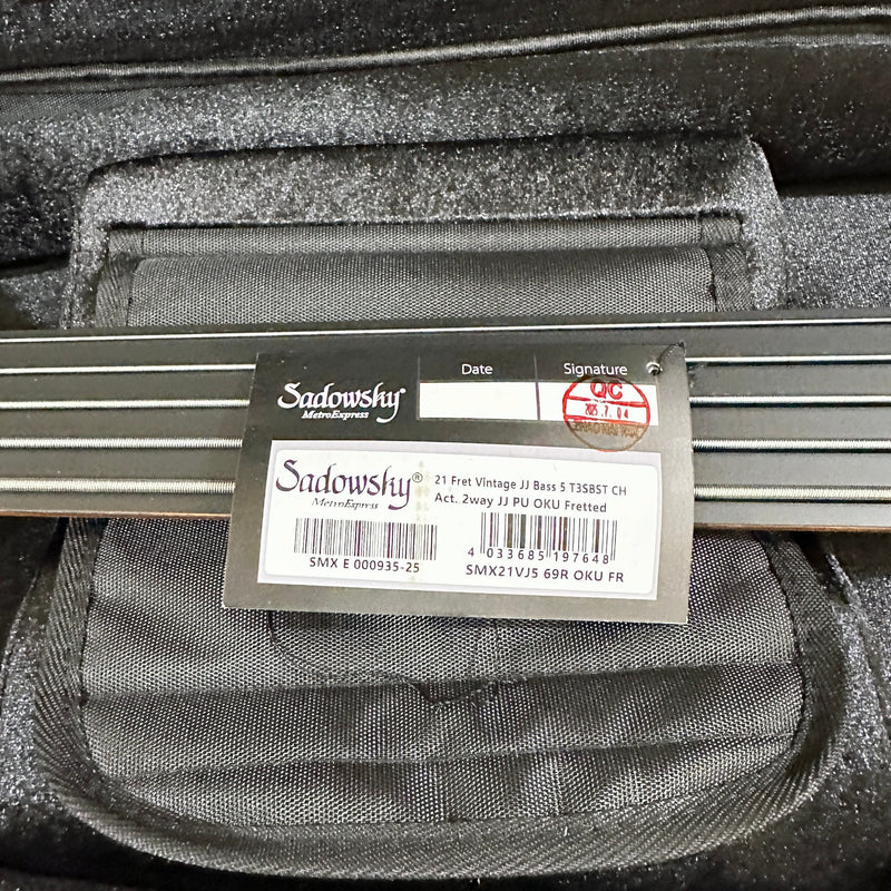 Sadowsky SMX MetroExpress Vintage JJ 5-String Electric Bass Guitar Morado - Sunburst