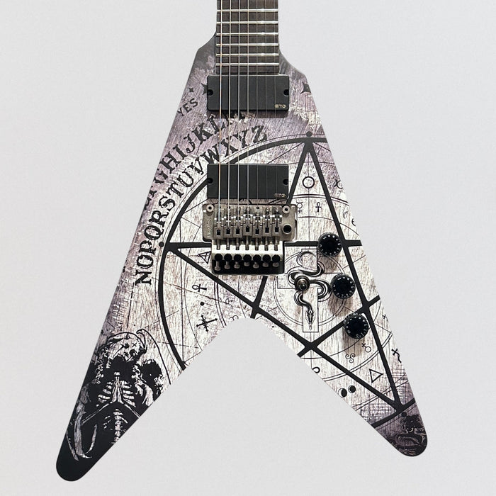 Schecter V-7 FR Randy Weitzel Ouija 7 String Electric Guitar - Satin White