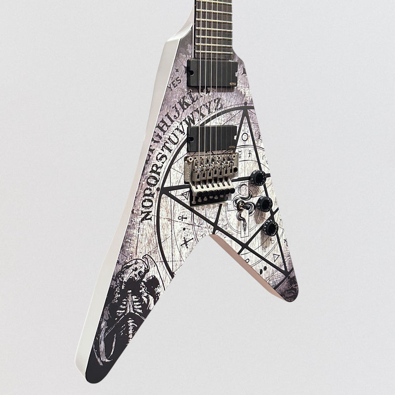 Schecter V-7 FR Randy Weitzel Ouija 7 String Electric Guitar - Satin White