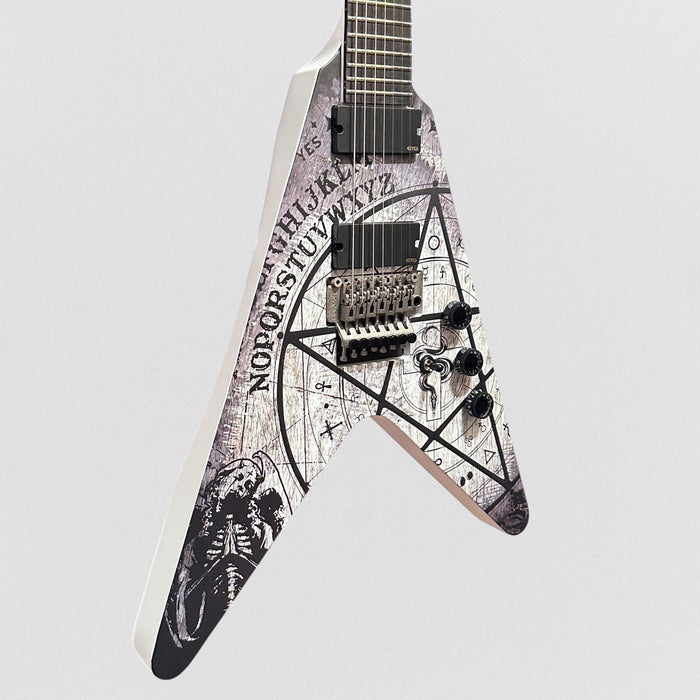 Schecter V-7 FR Randy Weitzel Ouija 7 String Electric Guitar - Satin White