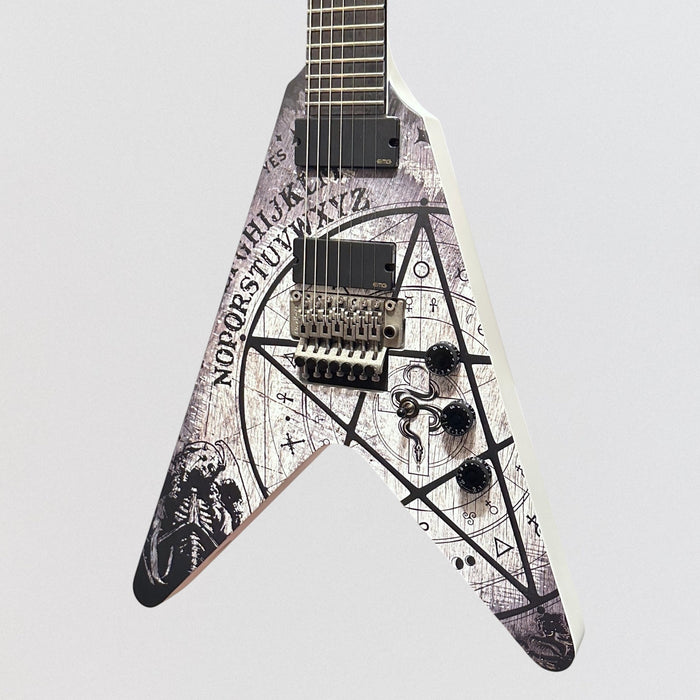 Schecter V-7 FR Randy Weitzel Ouija 7 String Electric Guitar - Satin White