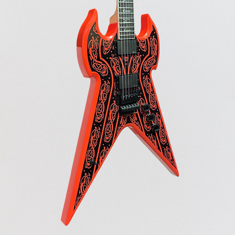Wylde Audio Warhammer FR Norse Dragon Electric Guitar - Pinstripe Red