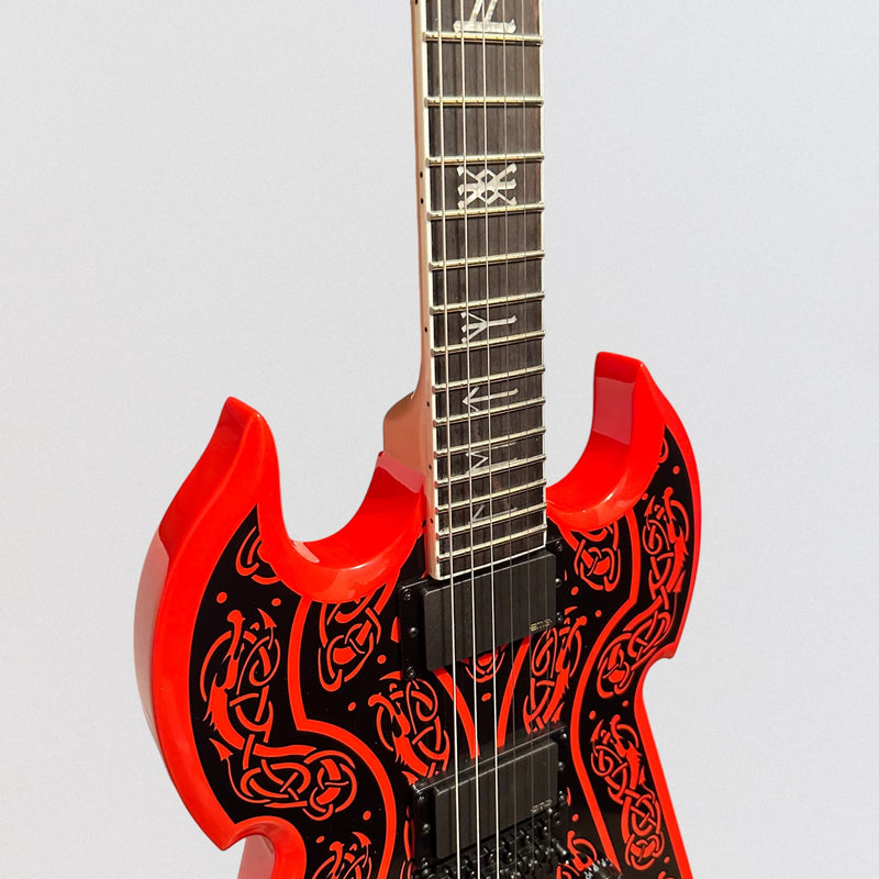 Wylde Audio Warhammer FR Norse Dragon Electric Guitar - Pinstripe Red