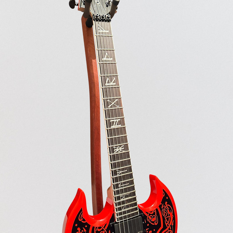 Wylde Audio Warhammer FR Norse Dragon Electric Guitar - Pinstripe Red