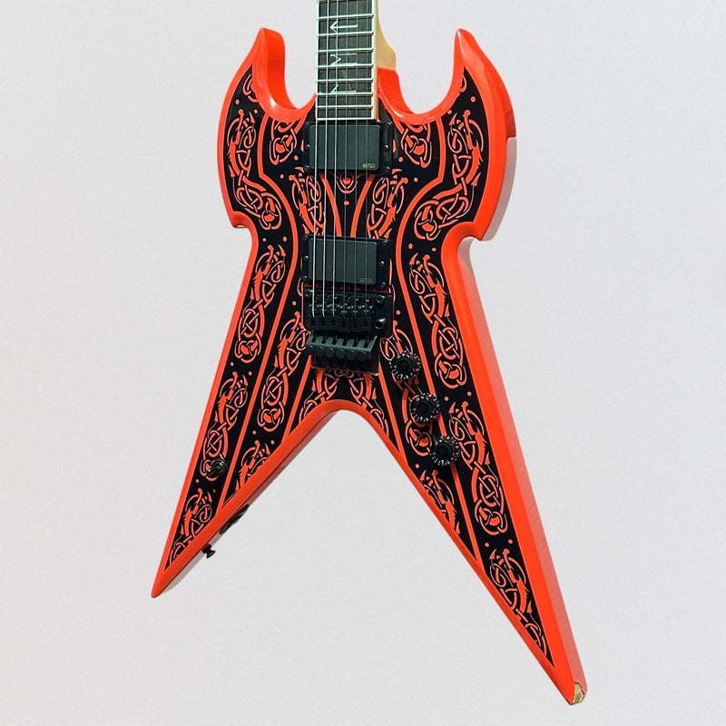 Wylde Audio Warhammer FR Norse Dragon Electric Guitar - Pinstripe Red