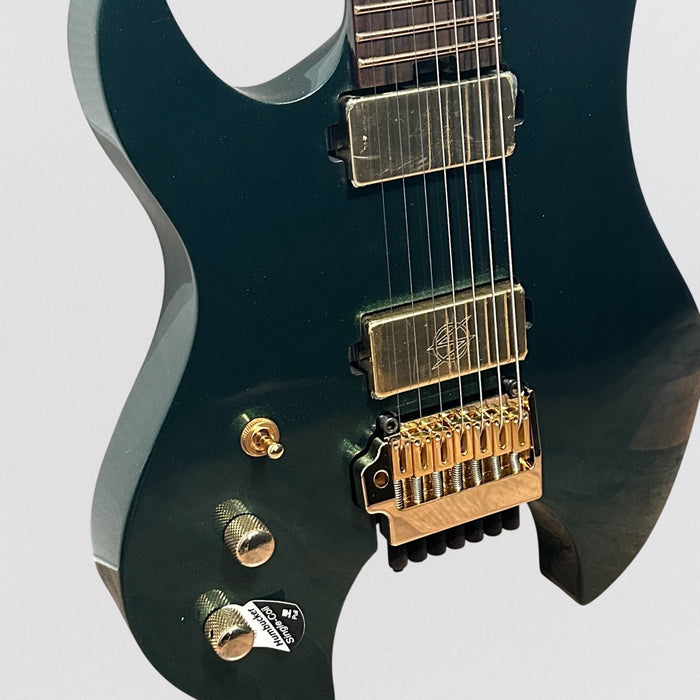 Schecter Synyster Gates Custom 7-String TR Headless Left Handed Electric Guitar - Oak Green Metallic