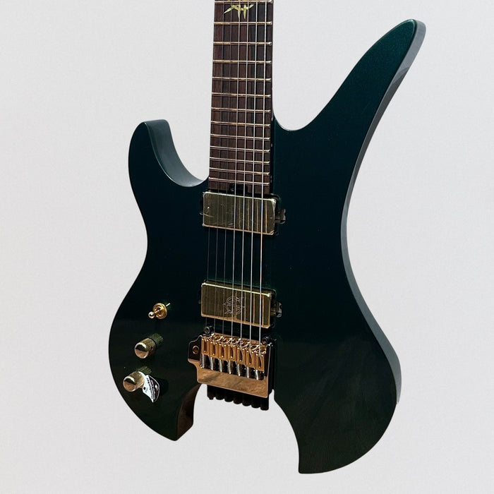 Schecter Synyster Gates Custom 7-String TR Headless Left Handed Electric Guitar - Oak Green Metallic