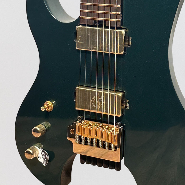 Schecter Synyster Gates Custom 7-String TR Headless Left Handed Electric Guitar - Oak Green Metallic