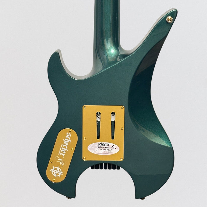Schecter Synyster Gates Custom 7-String TR Headless Electric Guitar - Oak Green Metallic