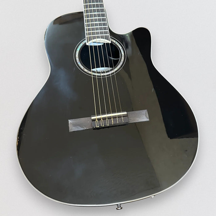 Ovation Celebrity Standard CS24C-5G Mid-depth Classical Acoustic Electric Guitar - Black