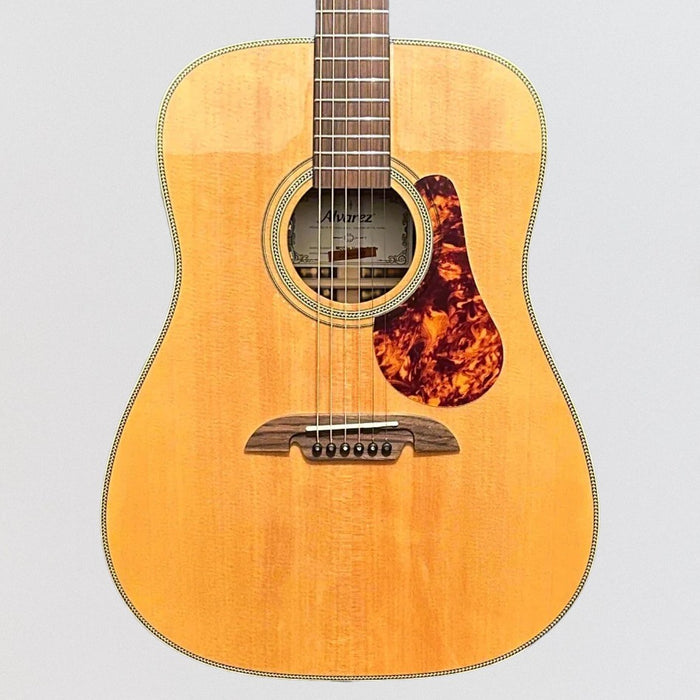 Alvarez MD70e Herringbone Dreadnought Acoustic-Electric Guitar - Natural