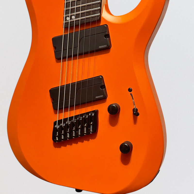 Jackson Pro Plus Dinky DK Modern HT7 MS 7-String Electric Guitar - Satin Orange Crush
