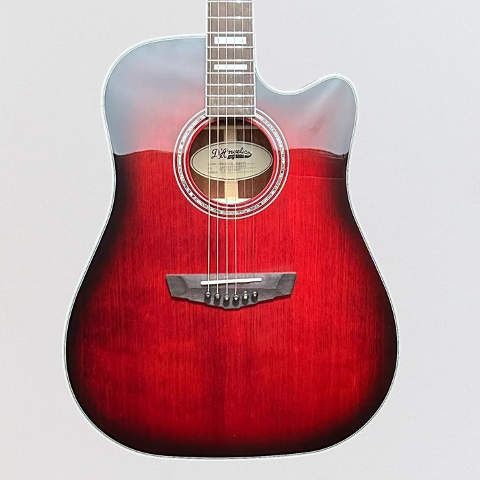 D'Angelico Premier Bowery Cutaway Dreadnought Acoustic-Electric Guitar - Trans Black Cherry Burst
