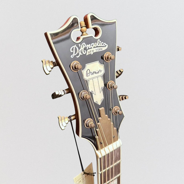 D'Angelico Premier Bowery Cutaway Dreadnought Acoustic-Electric Guitar - Trans Black Cherry Burst