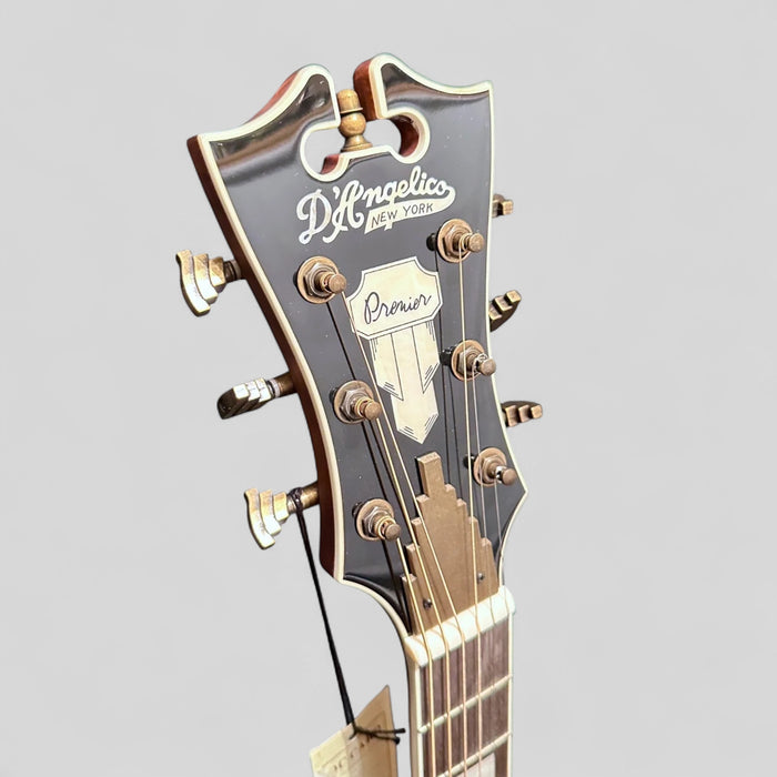 D'Angelico Premier Bowery Cutaway Dreadnought Acoustic-Electric Guitar - Trans Black Cherry Burst