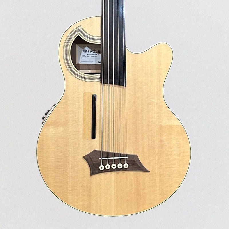 Warwick RockBass Alien Deluxe Thinline Hybrid 5 String Fretless Acoustic Electric Bass Guitar - Natural