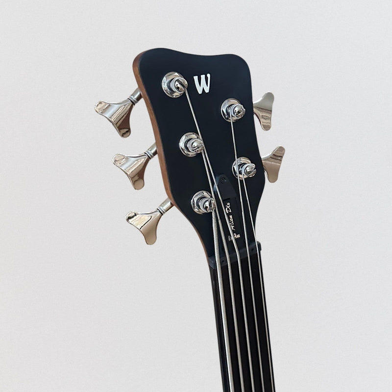 Warwick RockBass Alien Deluxe Thinline Hybrid 5 String Fretless Acoustic Electric Bass Guitar - Natural