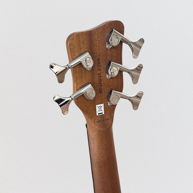Warwick RockBass Alien Deluxe Thinline Hybrid 5 String Fretless Acoustic Electric Bass Guitar - Natural