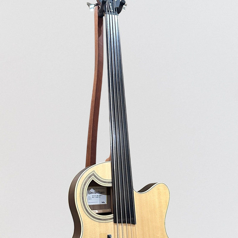 Warwick RockBass Alien Deluxe Thinline Hybrid 5 String Fretless Acoustic Electric Bass Guitar - Natural