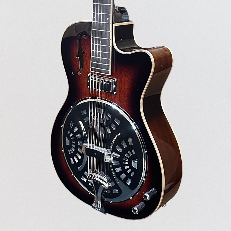 Danville RDL-70CEQ Electric Cutaway Resonator Acoustic Guitar - Sunburst
