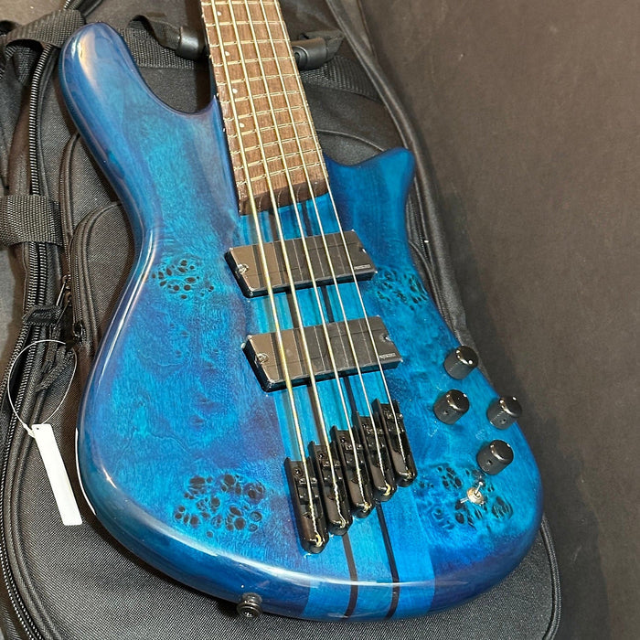 Spector NS Dimension 5 String Multi Scale Electric Bass Guitar - Black & Blue