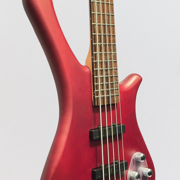 Warwick Rockbass Fortress 5-String Electric Bass Guitar - Burgundy Red Transparent
