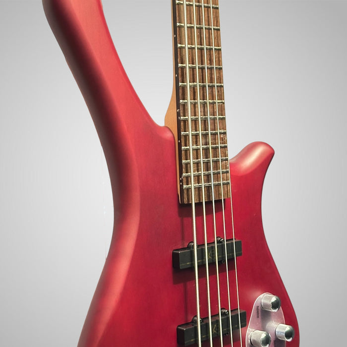 Warwick Rockbass Fortress 5-String Electric Bass Guitar - Burgundy Red Transparent