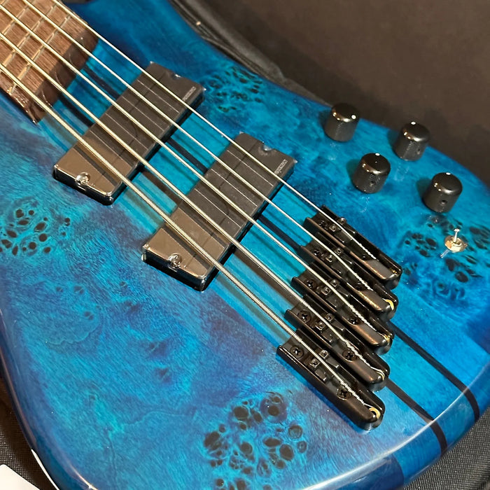 Spector NS Dimension 5 String Multi Scale Electric Bass Guitar - Black & Blue