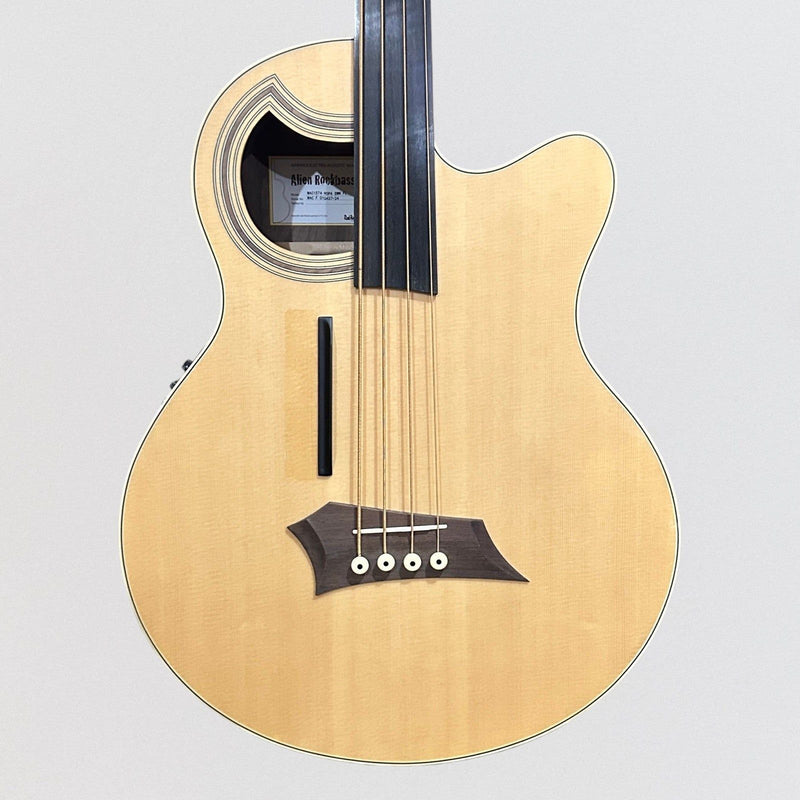 Warwick Rockbass Alien Deluxe 4 String Fretless Acoustic Electric Bass Guitar - Natural