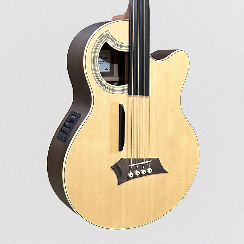 Warwick Rockbass Alien Deluxe 4 String Fretless Acoustic Electric Bass Guitar - Natural