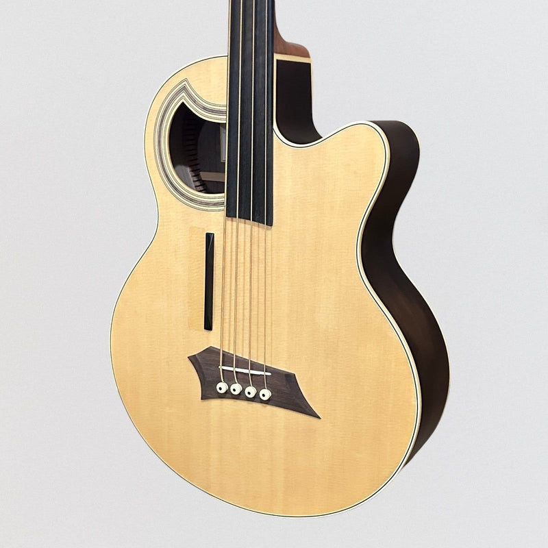Warwick Rockbass Alien Deluxe 4 String Fretless Acoustic Electric Bass Guitar - Natural