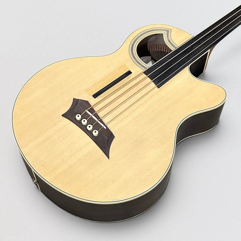 Warwick Rockbass Alien Deluxe 4 String Fretless Acoustic Electric Bass Guitar - Natural