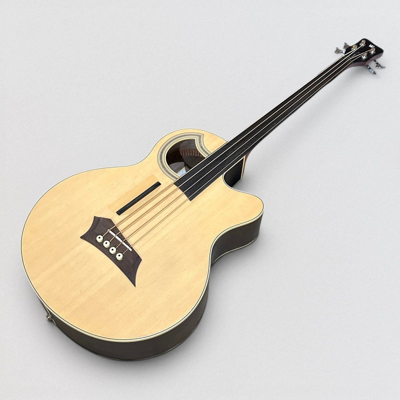 Warwick Rockbass Alien Deluxe 4 String Fretless Acoustic Electric Bass Guitar - Natural