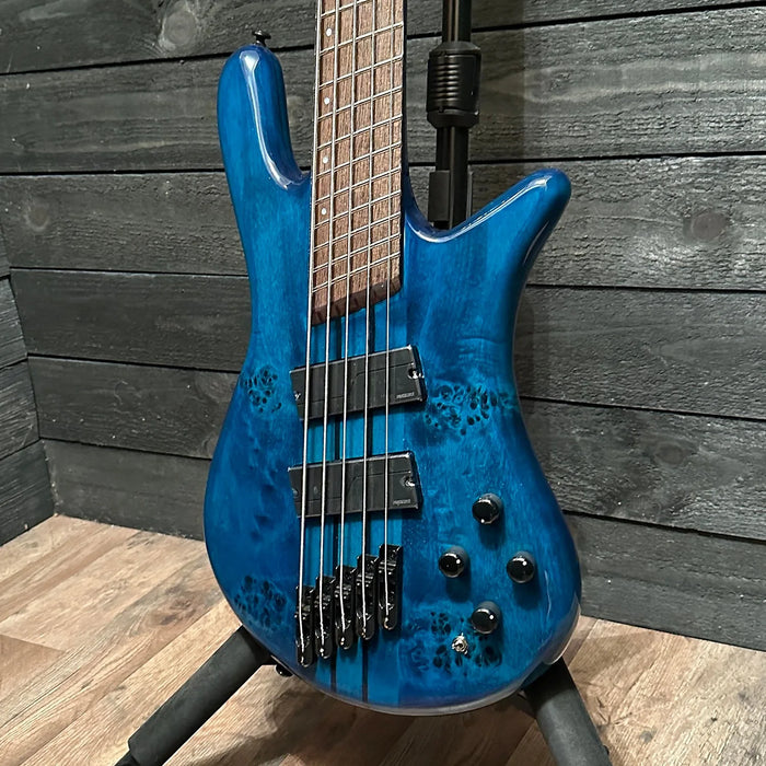 Spector NS Dimension 5 String Multi Scale Electric Bass Guitar - Black & Blue