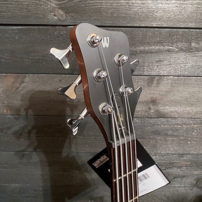 Warwick German Pro Series Corvette Standard Ash 5 String Active Antique Tobacco Transparent Satin Electric Bass Guitar